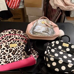 Betsy Jhonson Leopard and Polka Dot Backpacks set of three